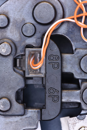 Closeup of crimping toolの写真素材