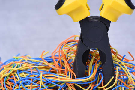 Electrical service, component tool and wiresの写真素材