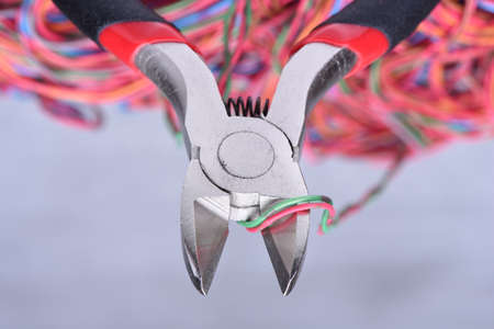 Electrical service, component tool and wiresの写真素材