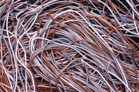 Closeup of colored cables and wiresの写真素材