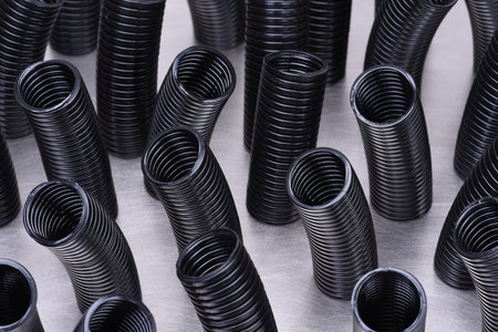 Corrugated plastic pipesの写真素材