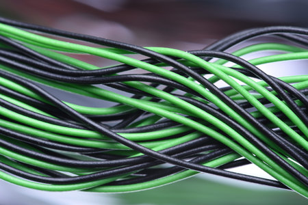 Closeup of Electric Cablesの写真素材