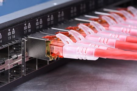Technology Devices Network Switch with Ethernet Cables