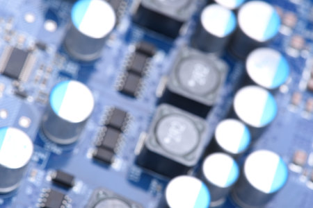 Closeup On Electronic Board with Blur Focus