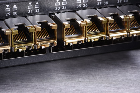 Technology IT Switch with Ethernet Port Close up