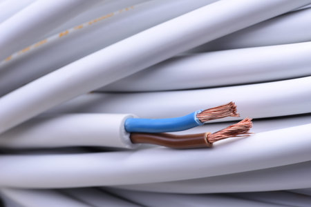 Electrical cable closeupの写真素材