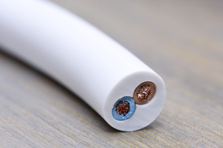 Electrical cable closeup, energy and technology equipment