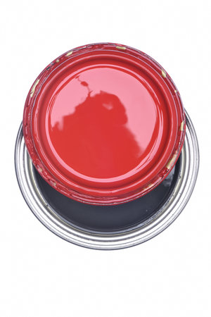 Paint can directly above isolated on white background