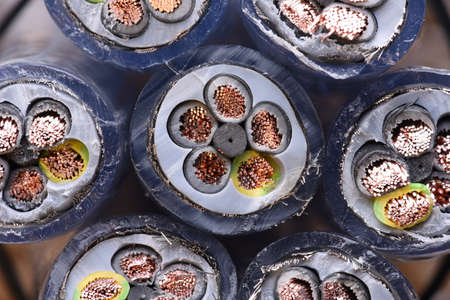 Power Cord, Wire and Cable Closeupの写真素材