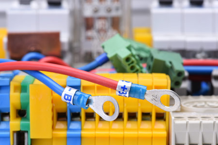 Electrical switchboard with cable and circuit breakers