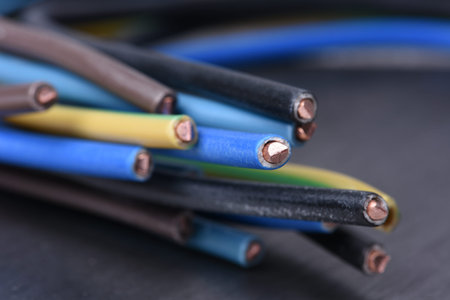 Electrical cable wire close-up