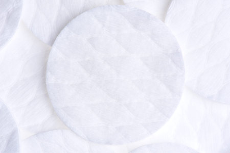 Cosmetical cotton pad disks close-up