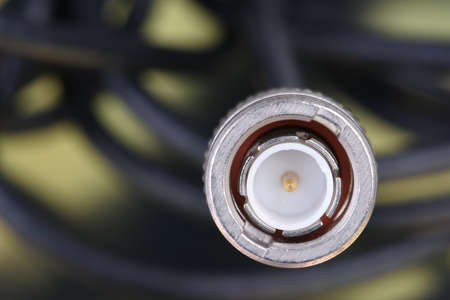BNC coaxial connector closeupの写真素材