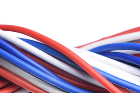 Electric cables and wire closeupの写真素材