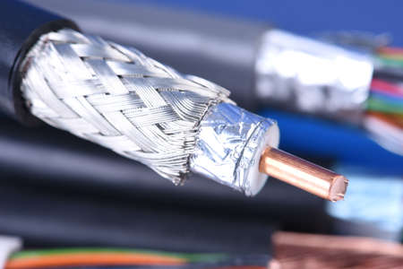 Coaxial cable close-upの写真素材