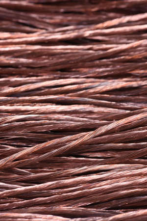 Copper wire as abstract industrial backgroundの写真素材