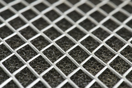 Clean air filter with grid in perspectiveの写真素材