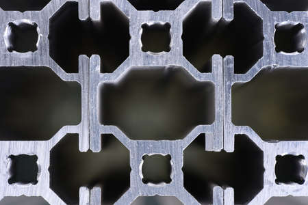Cross sections of aluminum profileの写真素材