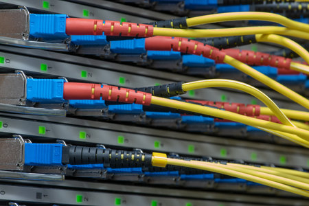 Internet network devices and optical cables in telecommunication system