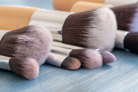 Makeup cosmetic brushes close-upの写真素材