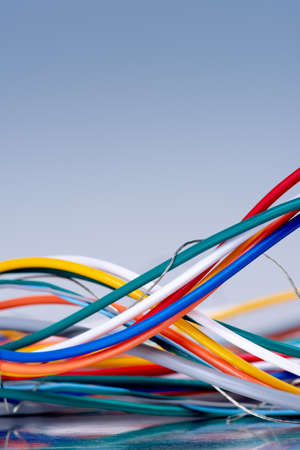 Colorful electrical cable technology concept of data transmissionの写真素材