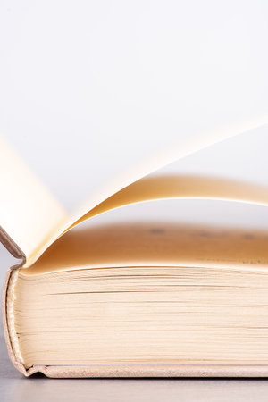 Close-up open book with toned backgroundの写真素材