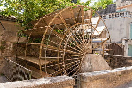 Water wheel in L'Isle-sur-la-Sorgue Provence Franceの写真素材