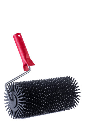 Paint roller tool for self-leveling screed isolated on white background