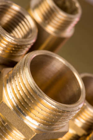 Close-up Brass Fittings For Water And Gas Installationの写真素材
