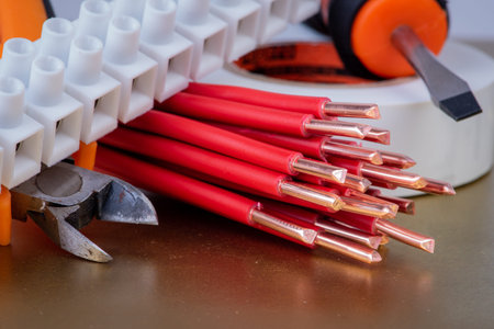 Set of electrical cable, tool and accessories used in electric installation