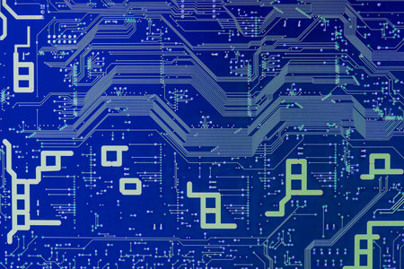 Blue digital circuit motherboard background