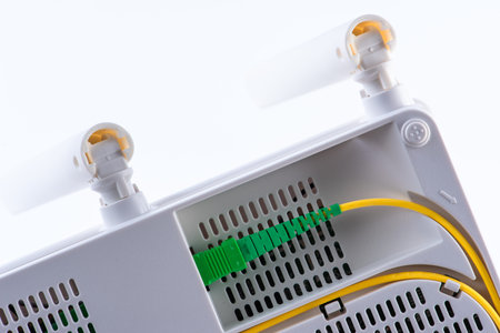 Wireless router with optic fiber patch cord, home and office passive optical network
