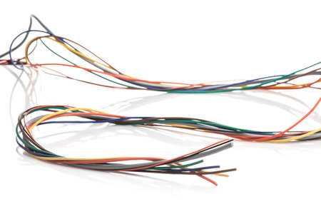 Colorful cable isolated on white background