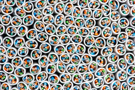 Group of network cable electrical wire information technology industry conceptの写真素材
