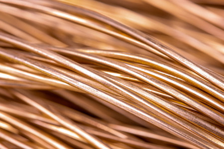 Macro of copper wire energy and technology industry concept