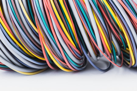 Electric cable and wire close-up