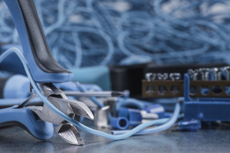 Tool and accessories used to instal and repair electrical installationの写真素材