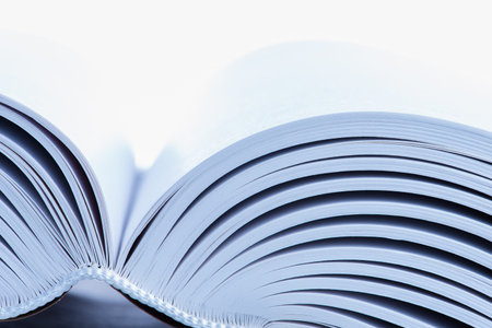 Open book close-up with soft blur background
