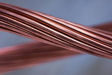 Close-up Copper Wire, Energy and Raw Material Industry
