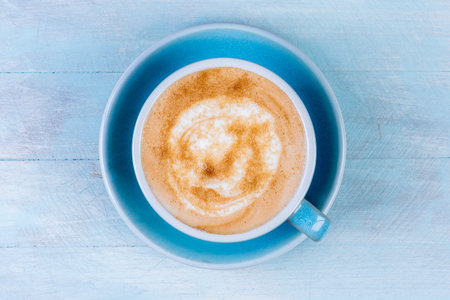 Directly Above View Cup Of Coffeeの写真素材