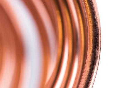 Copper Wire Non-ferrous Industrial Raw Materials Isolated on White Backgroundの写真素材