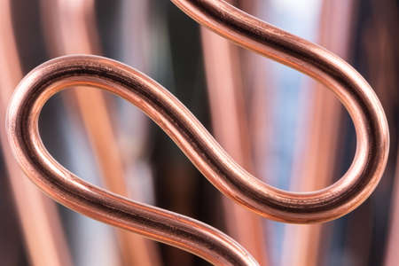 Macro of Copper Wire with Blurred Backgroundの写真素材
