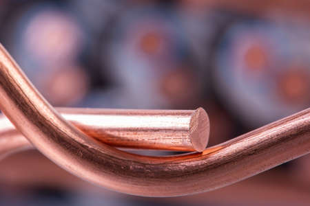 Macro of Copper Wire Used in Energy Industryの写真素材