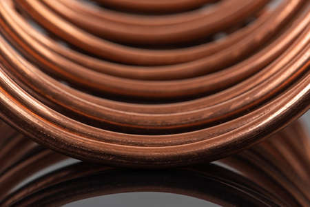 Rolled up copper wire close-upの写真素材