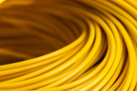 Macro of rolled electric cable wireの写真素材