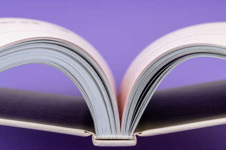 Curves of Opened book with focus on edgesの写真素材