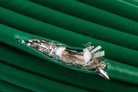 Damaged Coaxial Cable Fix and Repair Serviceの写真素材
