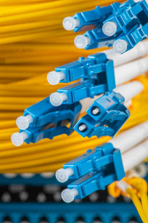 Fiber optic single mode patch cord with connector type LCの写真素材