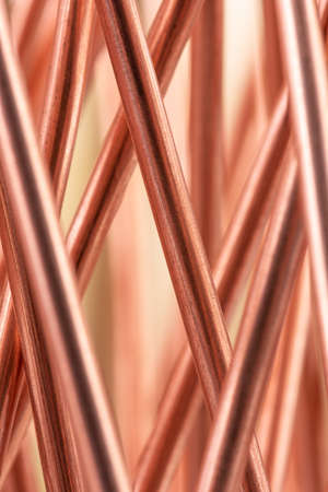 Copper wire raw materials metals industry and stock market conceptの写真素材