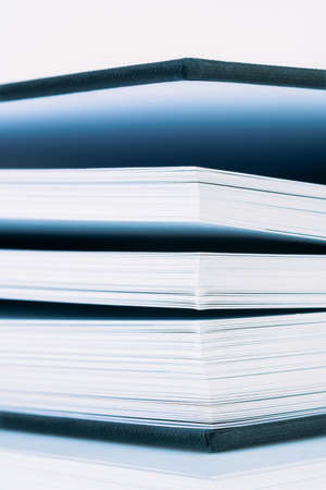 Side view of hardcover book close-upの写真素材